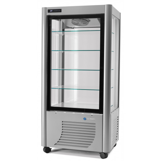 Vitrine d'exposition verticale négative 4 faces vitrées -5°C à -21°C ventilée 540L - ODISSEA 540BT ARGENTO SCAIOLA