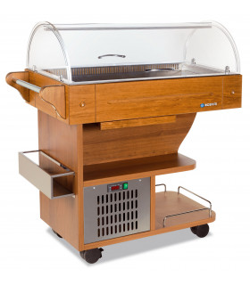Petit Buffet chariot desserte réfrigérée bois CARRELLO SCAIOLA