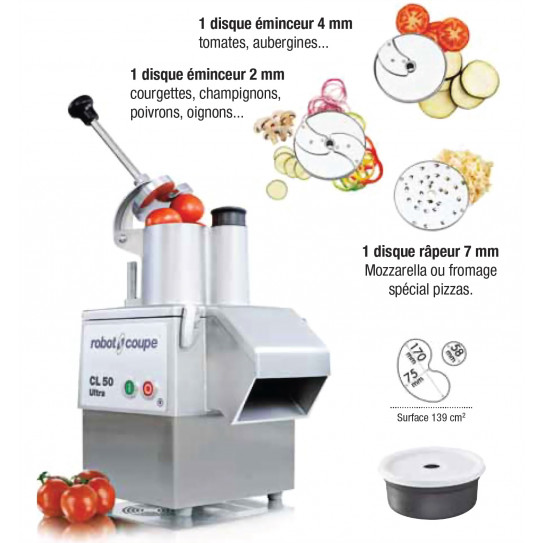 Robot Coupe CL 50 Ultra Pizza coupe-légumes 2027 + 3 disques inclus