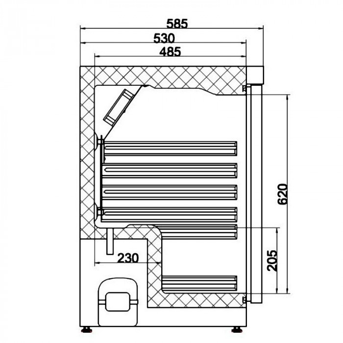 Réfrigérateur 1 porte inox extérieur 130L 7450.0550