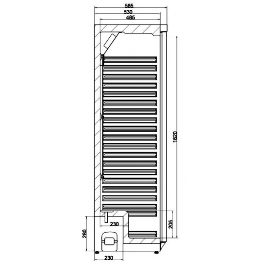Dimensions Réfrigérateur Professionnel inox extérieur HR400S/S Combisteel 7450.0555