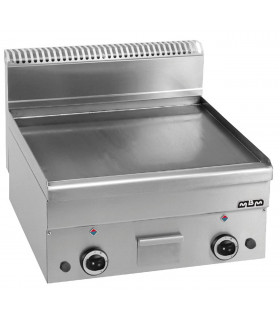 GFT66L MBM Plaque à snacker gaz lisse acier - Surface utile 550x500mm - 10,2kW