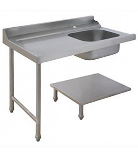 Table d'entrée à gauche 1500 pour lave-vaisselle à capot avec bac de prélavage - AAL0125 MBM