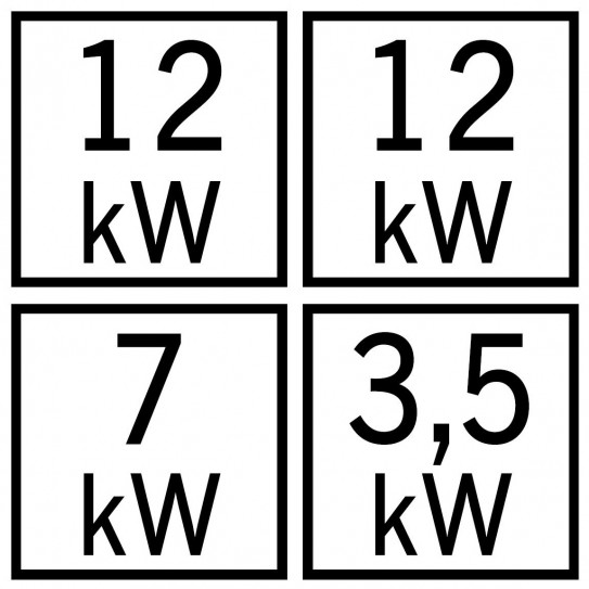 Dispositions 4 brûleurs gaz feux vifs : 2x12kW - 1x7kW - 1x3,5kW MAXIMA 900 G9F4M BERTO'S 20702500