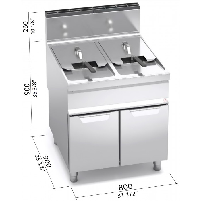 MAXIMA - FRITEUSE À INDUCTION 2 X 8L AVEC ROBINET