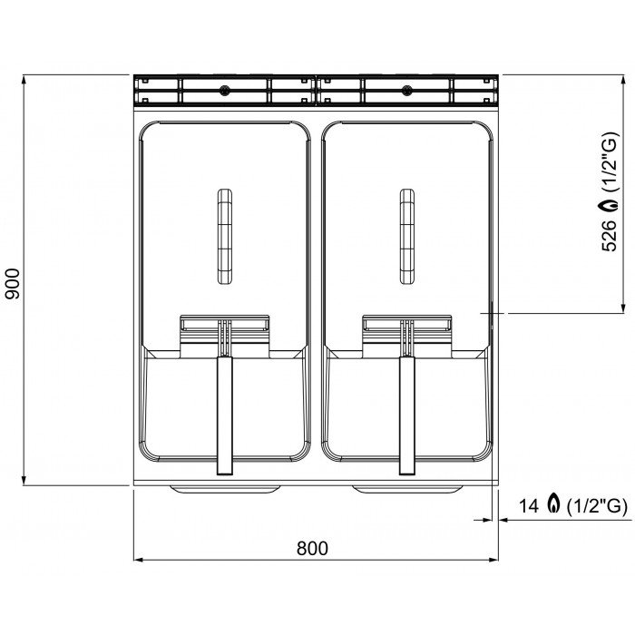 Friteuse gaz 20 litres sur placard