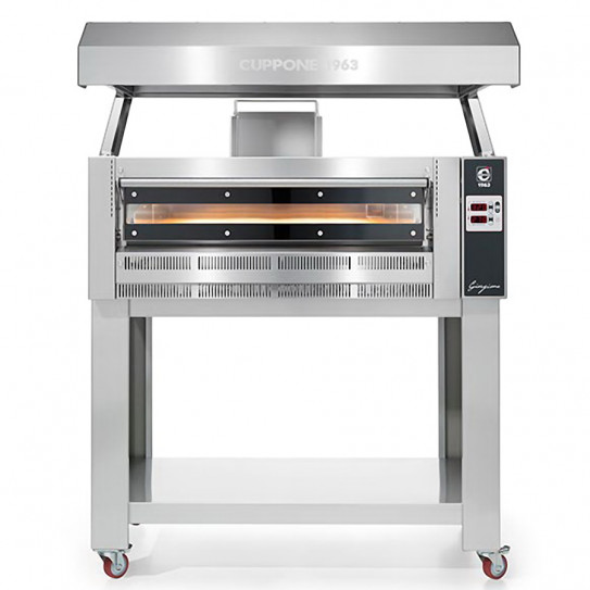Four pizza gaz CUPPONE 4 pizzas Ø 35 cm 15kW - Support et hotte en option - GR435/1 CUPPONE