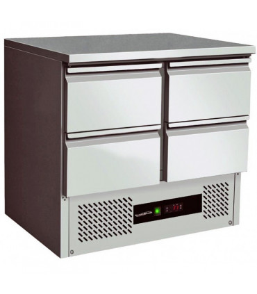 Table desserte réfrigérée inox à 4 tiroirs. Dim 900x700x850 mm - 7450.0110 Combisteel Table desserte réfrigérée inox à 4 tiroirs. Dim 900x700x850 mm - 7450.0110 Combisteel
