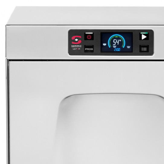 Panneau de commande avec écran LCD couleur avec viseur de température - Lave-verres UX-40D Sammic ULTRA - Panier 40x40
