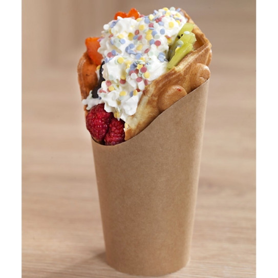 Gaufre Bubble 180x190mm garnie cuite avec le Gaufrier WECAUA Krampouz