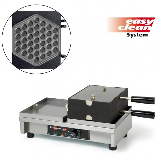 Gaufrier Bubble électrique ouverture 180° à basculement Krampouz gaufre bubble WECAUA
