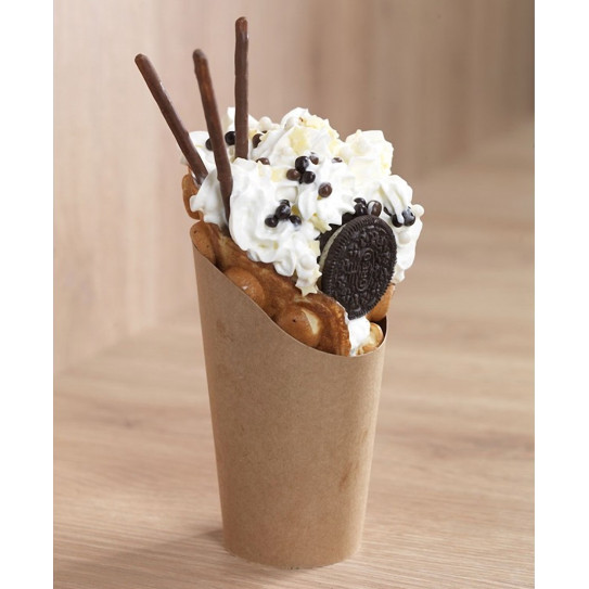 Gaufre Bubble 180x190mm garnie cuite avec le Gaufrier WECAUA Krampouz