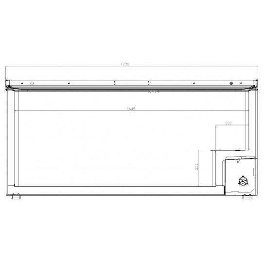 Dimensions face congélateur bahut 572L couvercle inox -18/-24°C - 7151.1120 Combisteel