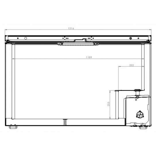 Dimensions face congélateur bahut 407L couvercle inox -18/-24°C - 7151.1110 Combisteel