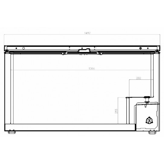 Dimensions face congélateur bahut 469L couvercle inox -18/-24°C - 7151.1115 Combisteel