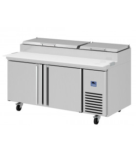 Table pizza L1710 x P 845 2 portes + roulettes. Garantie 2 ans - Ligne américaine MR67EN INFRICO