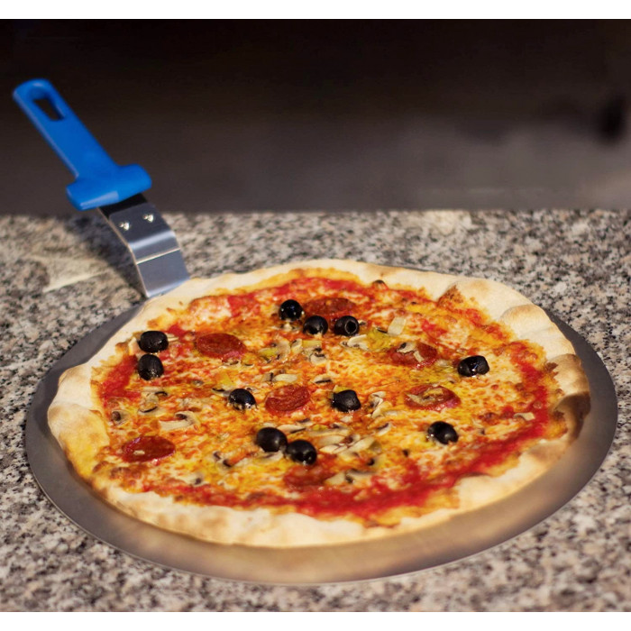 Pelle à pizza - 33 x 33 cm - Tête perforée - Manche : 60 cm - Aluminium  (anodisé)