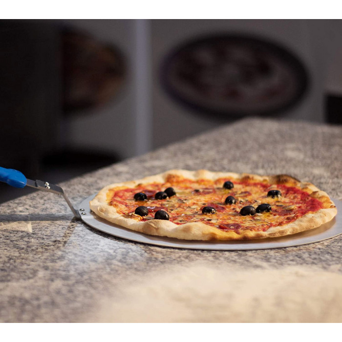 Pelle à pizza - 36 x 36 cm - Tête perforée - Manche : 120 cm - Aluminium  (anodisé)