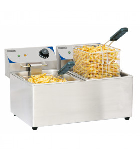 Friteuse électrique professionnelle double cuves 2x8L Casselin CFE82