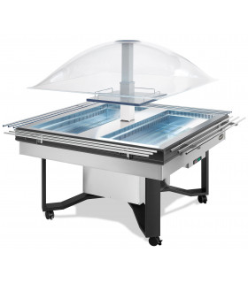 Self buffet froid +3 +10°C avec étagères CUPOLA INOX CON MENSOLE SCAIOLA