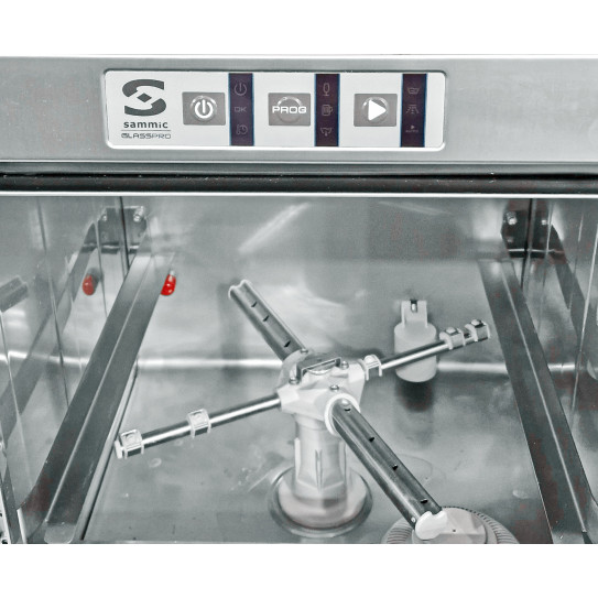 Lave-verres GP-35 vue commande électronique et cuve - Sammic GP-35
