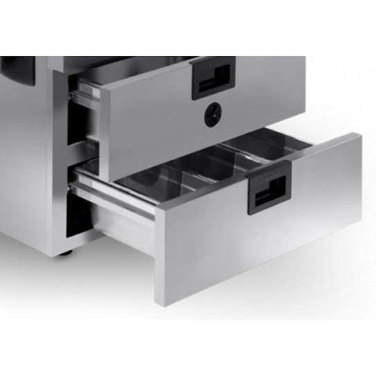 Tiroirs de maintien au chaud ouvert pour bac GN1/1 entrée coté court Moduline HSW003E