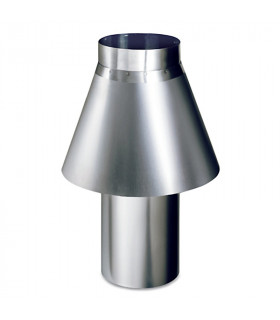 Cheminée contre vent MOD1* : diamètre tube raccord Ø 150 x L 310 x H 500 mm pour four pizza gaz GGF RACCO001