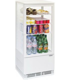 Mini vitrine réfrigérée positive 78 litres ventilée 4 faces vitrées couleur blanche - CVR78LB Casselin