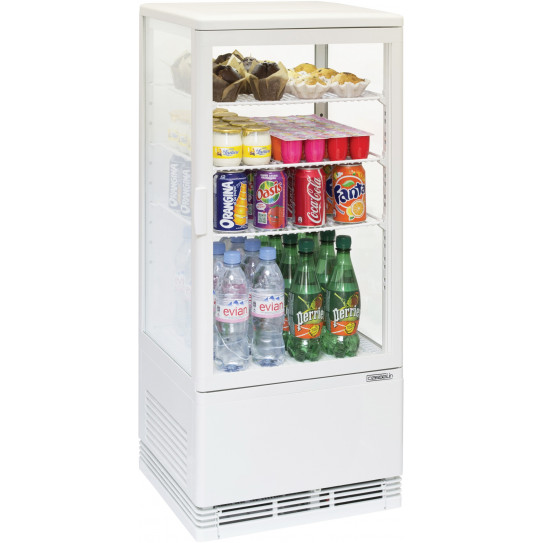 Mini vitrine réfrigérée positive 78 litres ventilée 4 faces vitrées couleur noire - CVR78LB Casselin