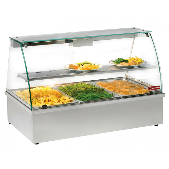 Vitrine chauffante bain-marie 3 x GN1/1 panoramique Diamond VBE-311