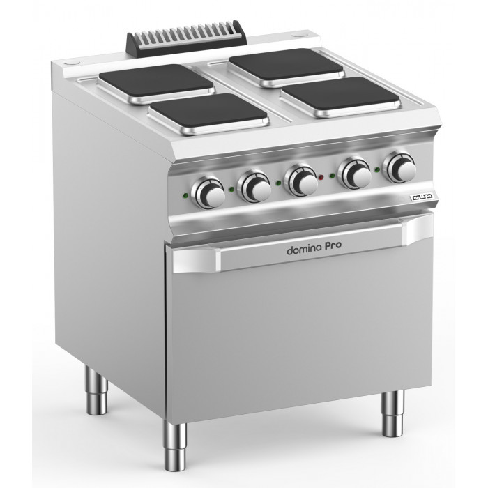 Cuisinière gaz 4 feux (4,15 x2 + 7,15 x2) sur four électrique