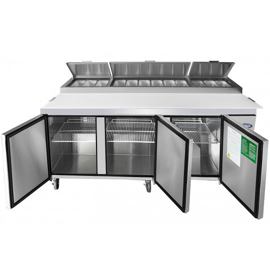 Table préparation pizza 12 bacs GN1/3 inclus gamme américaine MPF8203GR Atosa