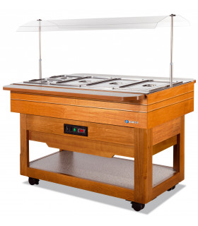 Self buffet chaud +30 +90°C en bois BREAKFAST CALDA SCAIOLA