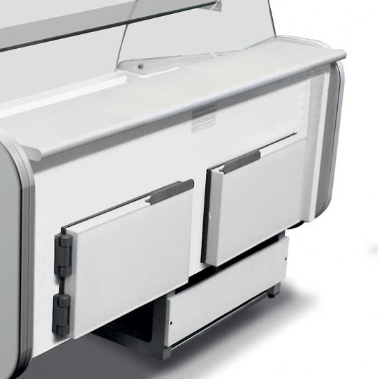 Portes réserve arrière vitrine réfrigérée horizontale 1500 sandwichs fromage charcuterie VIGO-90-150 VB Tecnodom isotech