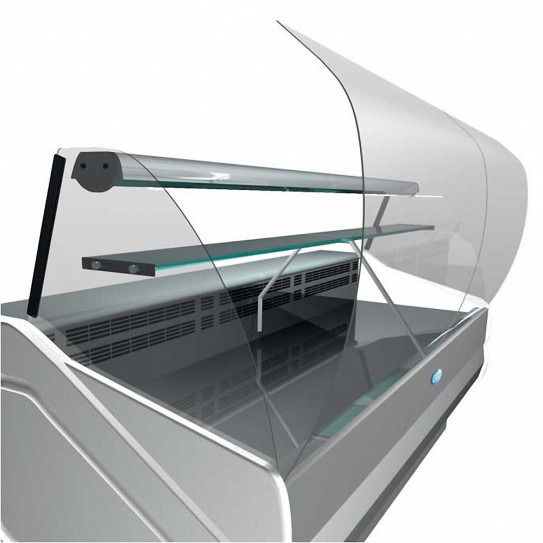 Vitrine réfrigérée vitrage bombé basculant, pour fromage, sandwichs, charcuterie ROMA VB DAP