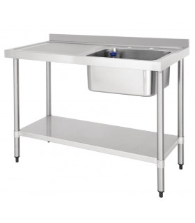 Plonge inox 1200 x 600 mm 1 égouttoir gauche + 1 bac droite DY822 VOGUE