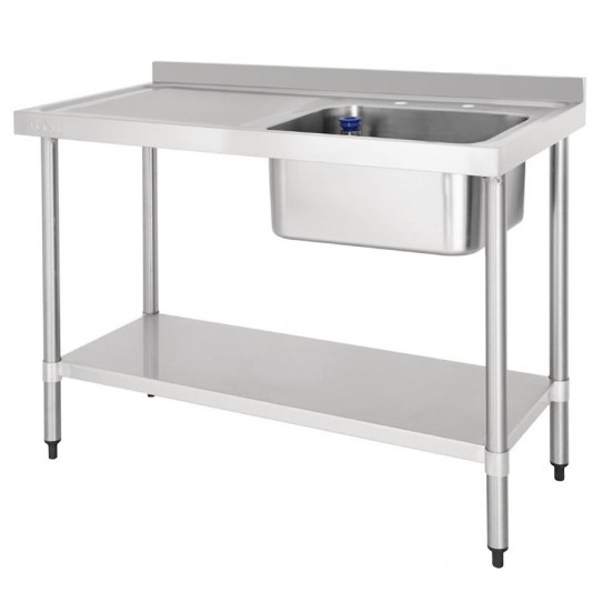 Plonge inox 1200 x 600 mm 1 égouttoir gauche + 1 bac droite DY822 VOGUE