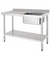 Plonge inox profondeur 600 dim 1200x600 1 égouttoir 1 bac DY822