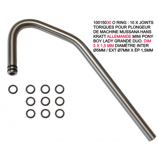Lot de 10 x Joint torique plongeur 00011 pour Machine Chantilly Mussana  ALLEMANDE 10015030 O-RING Hans Kratt