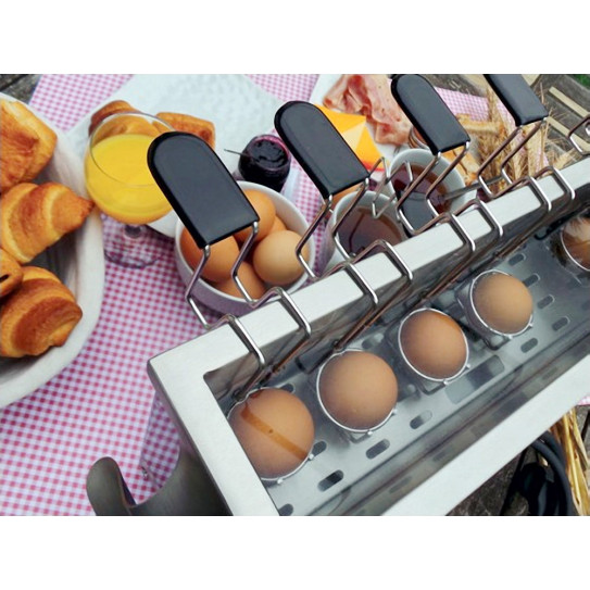 Cuiseur à œufs sofracolor noir et inox 6 paniers Sofraca 25002N