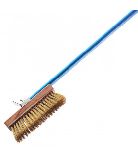 Rotating head oven brush with brass bristles and ss scraper GI-METAL AC-SP/120