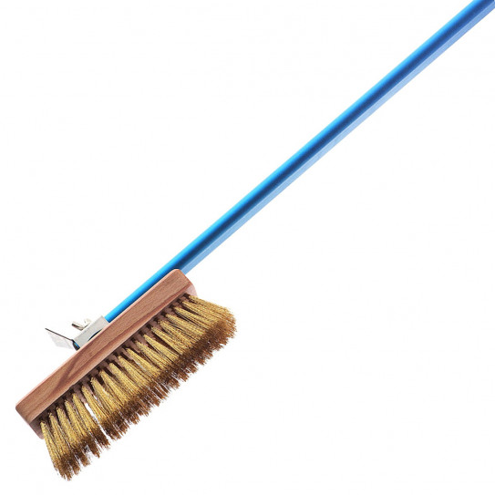 Rotating head oven brush with brass bristles and ss scraper GI-METAL AC-SP/120