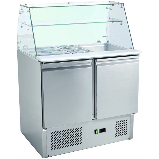 Saladette réfrigérée 2 portes avec pare-haleine S900SQ