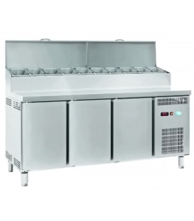 Table Pizza snack 2020x800 capacité 9 x bacs GN1/3 - PIZ3P800SK-1/3 DAP TECNODOM