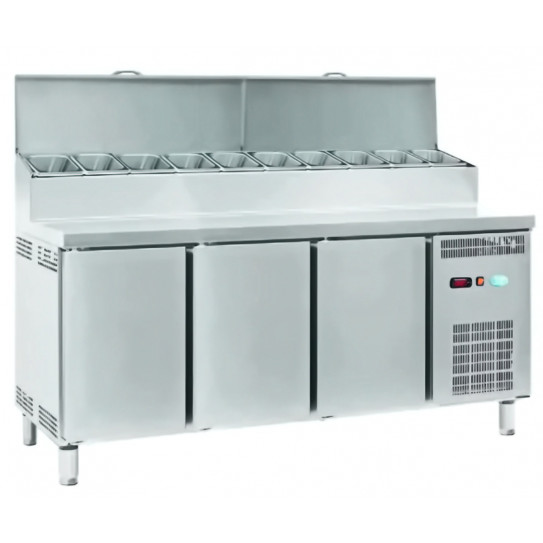 Table Pizza snack 2020x800 capacité 9 x bacs GN1/3 - PIZ3P800SK-1/3 DAP TECNODOM