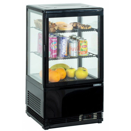 Mini vitrine réfrigérée à poser 58L CVR58LN Noire