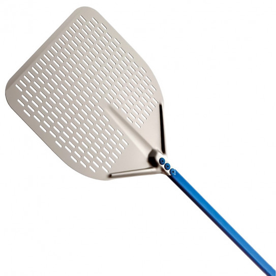 Pizza Peel square perforated head 33cm 13'' Line Azzura A-32RF/60 GI-METAL