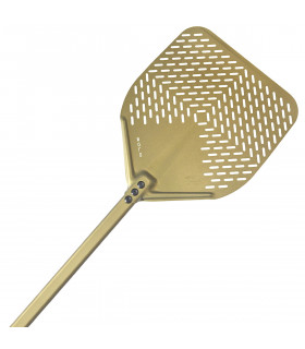 Pizza Peel GOLD square perforated head 33 cm 13'' Handle 120 cm 47'' G-32RF/120 & G-32RFX/120 GI-METAL