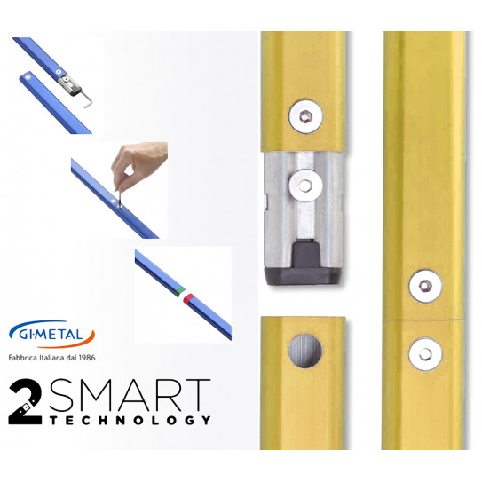 2SMART Technology handle assembly in 2 parts 2 SMART GOLD GI.METAL
