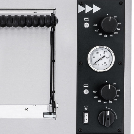 Détails commandes Four Pizza électrique large 2x6 pizzas Ø32 BASIC 66L Prismafood